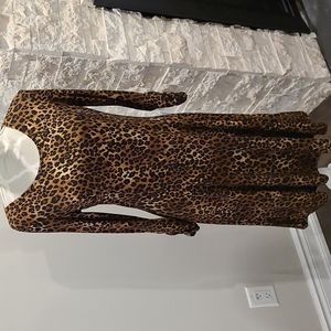 NWT Nina Leonard fit & flare Leopard print dress